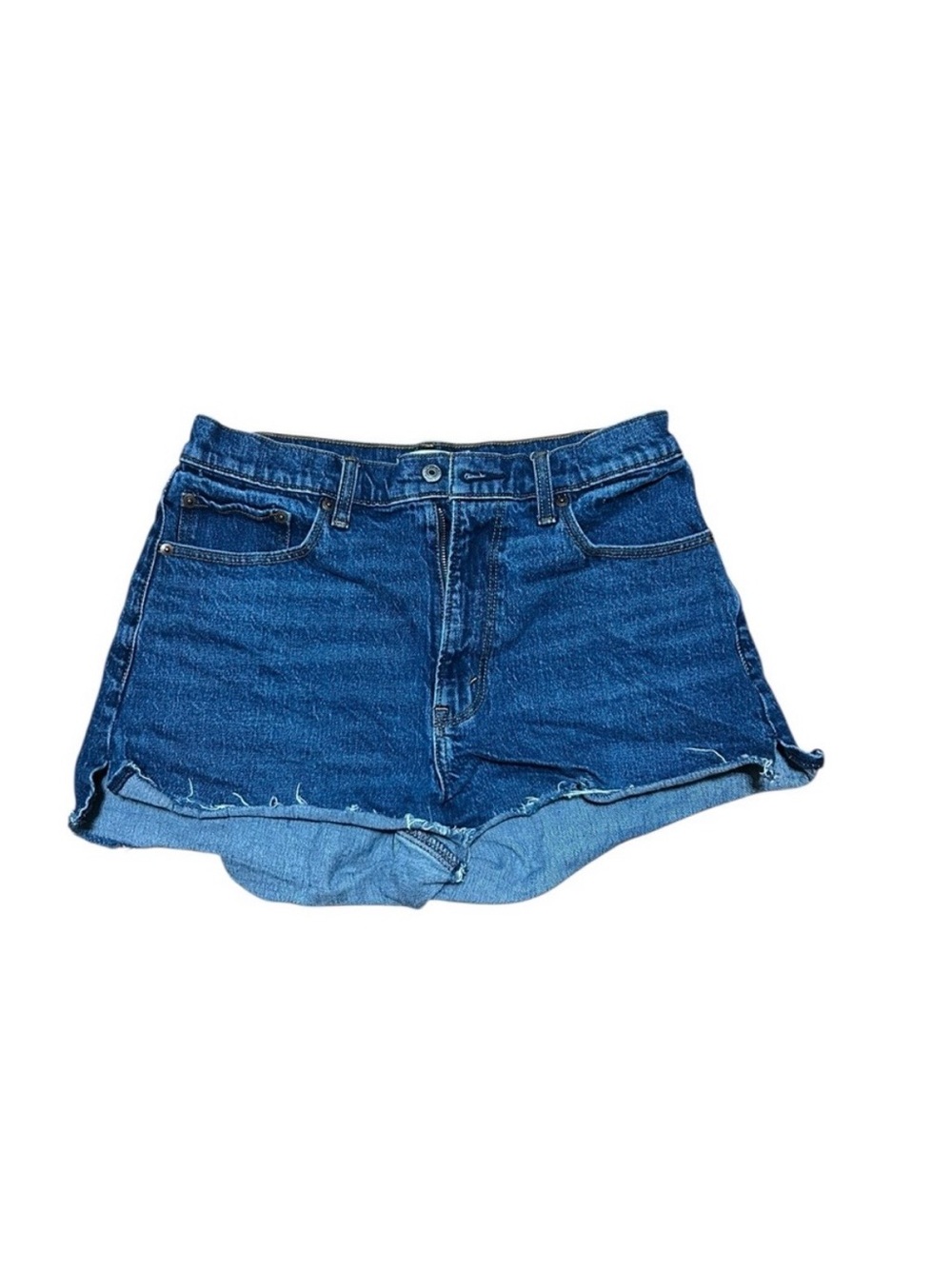 Abercrombie & Fitch The Mom Short High Rise Denim Dark Wash Curve Love Sz 30/10